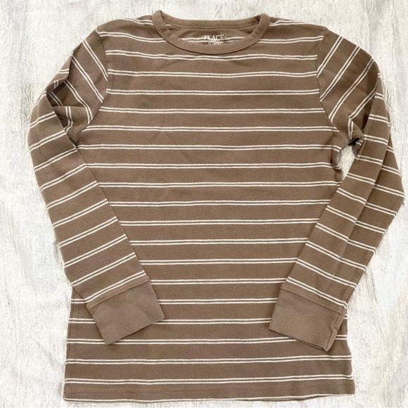 Place Other - Place Brown and White Striped Long Sleeve Tee
